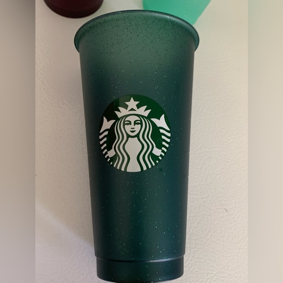 Starbucks set of 4 reusable 2020 Holiday Sparkle Iced cold drinking Cups Only - Picture 5 of 10